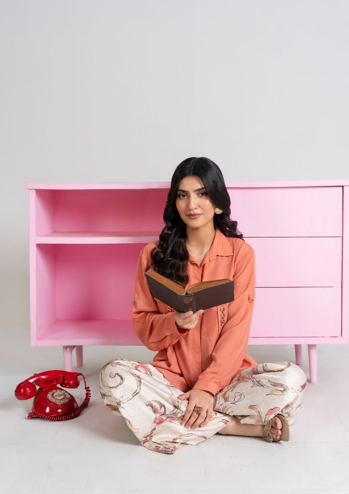 2PC Dyed Georgette Shirt with Digital Print Trouser JUPITER-F25-0002