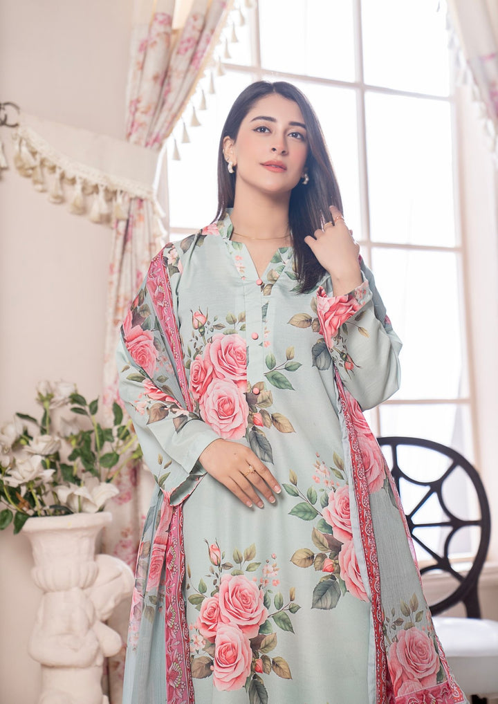 3Pc Printed Arabic Silk Lawn with Chiffon Dupatta Gulmeena-G26-0010