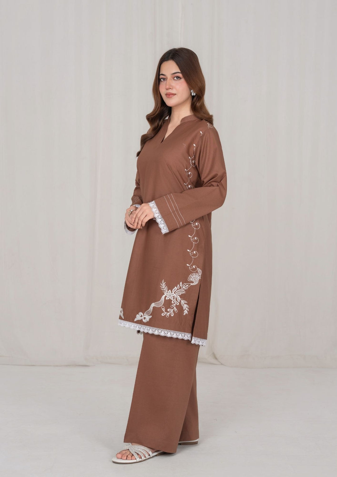 2Pc Brown Embroidered Lawn RIW-R26-0024