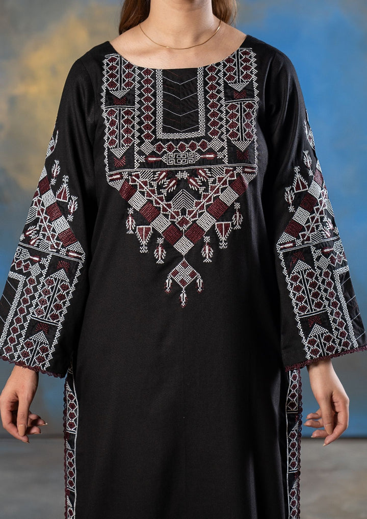 2Pc Embroidered Alpine Karandi Black SAY-W26-0026