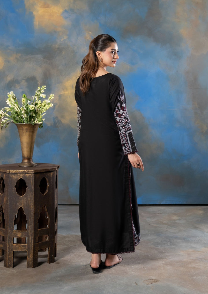 2Pc Embroidered Alpine Karandi Black SAY-W26-0026