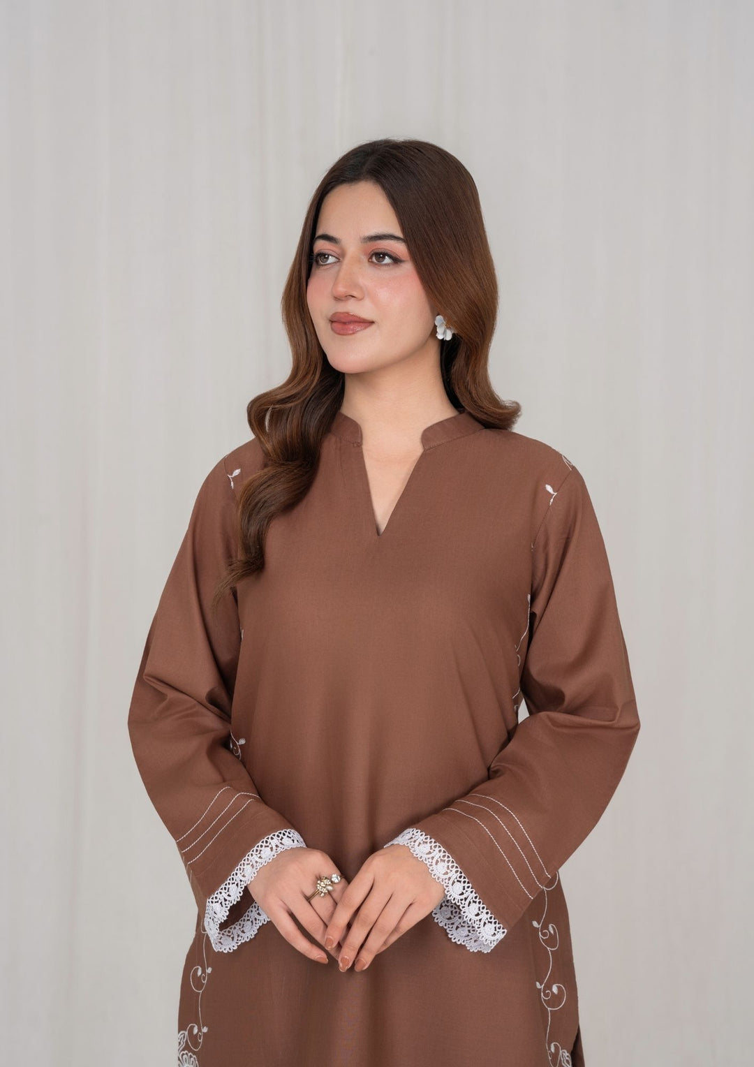 2Pc Brown Embroidered Lawn RIW-R26-0024