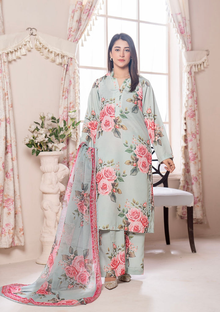 3Pc Printed Arabic Silk Lawn with Chiffon Dupatta Gulmeena-G26-0010