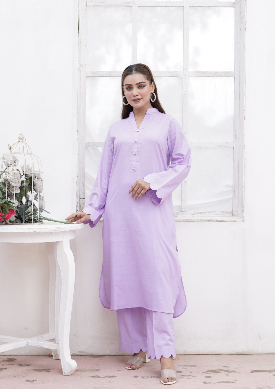 2Pc CAMBRIC Lilac SOLID-C24-0003