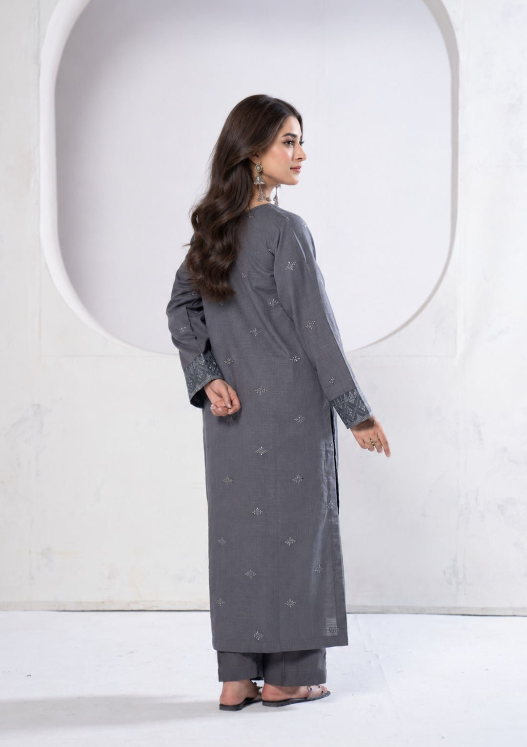 2Pc Embroidered Khaddar Grey SAY-W26-0003