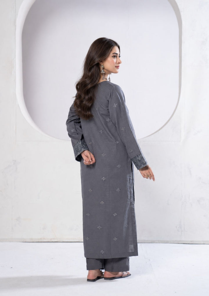 2Pc Embroidered Khaddar Grey SAY-W26-0003