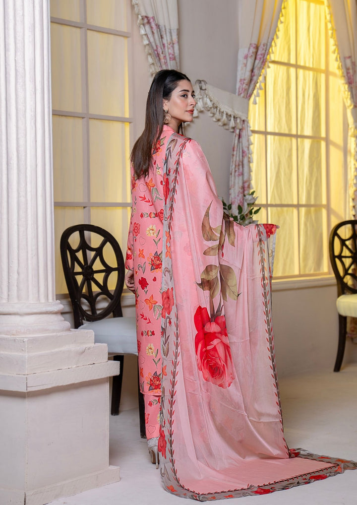 3Pc Printed Arabic Silk Lawn with Chiffon Dupatta Gulmeena-G26-0013