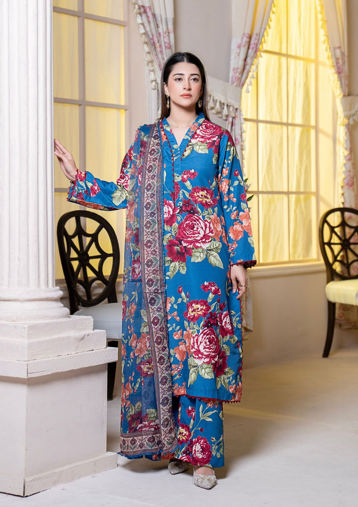 3Pc Printed Arabic Silk Lawn with Chiffon Dupatta Gulmeena-G26-0014