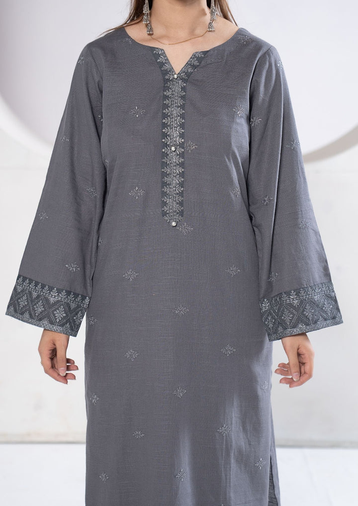 2Pc Embroidered Khaddar Grey SAY-W26-0003