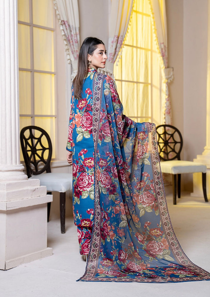 3Pc Printed Arabic Silk Lawn with Chiffon Dupatta Gulmeena-G26-0014