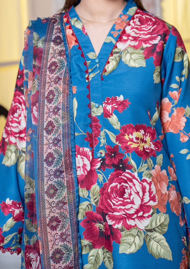 3Pc Printed Arabic Silk Lawn with Chiffon Dupatta Gulmeena-G26-0014