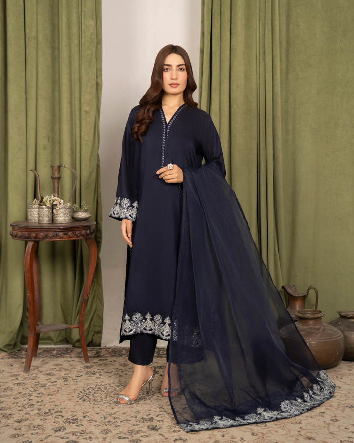 3Pc Embroidered Silk Viscose FATAH-F25-0017