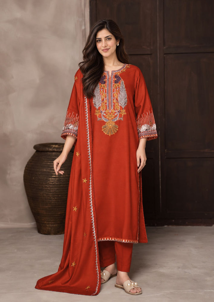 3Pc Embroidered Khaddar AMLT-W26-0008