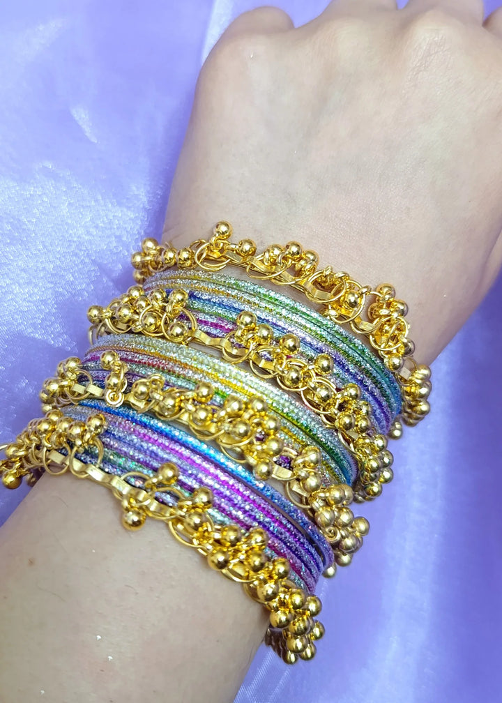 Kashmiri Ghungroo Bangles Rainbow Set PMB-0164