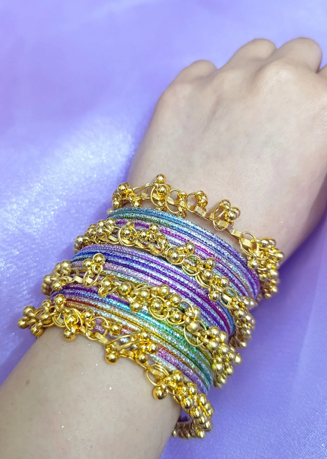 Kashmiri Ghungroo Bangles Rainbow Set PMB-0164