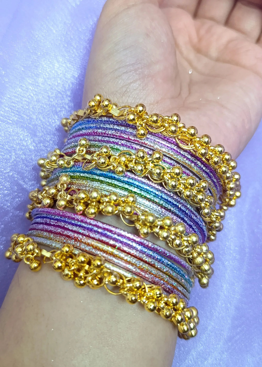 Kashmiri Ghungroo Bangles Rainbow Set PMB-0164
