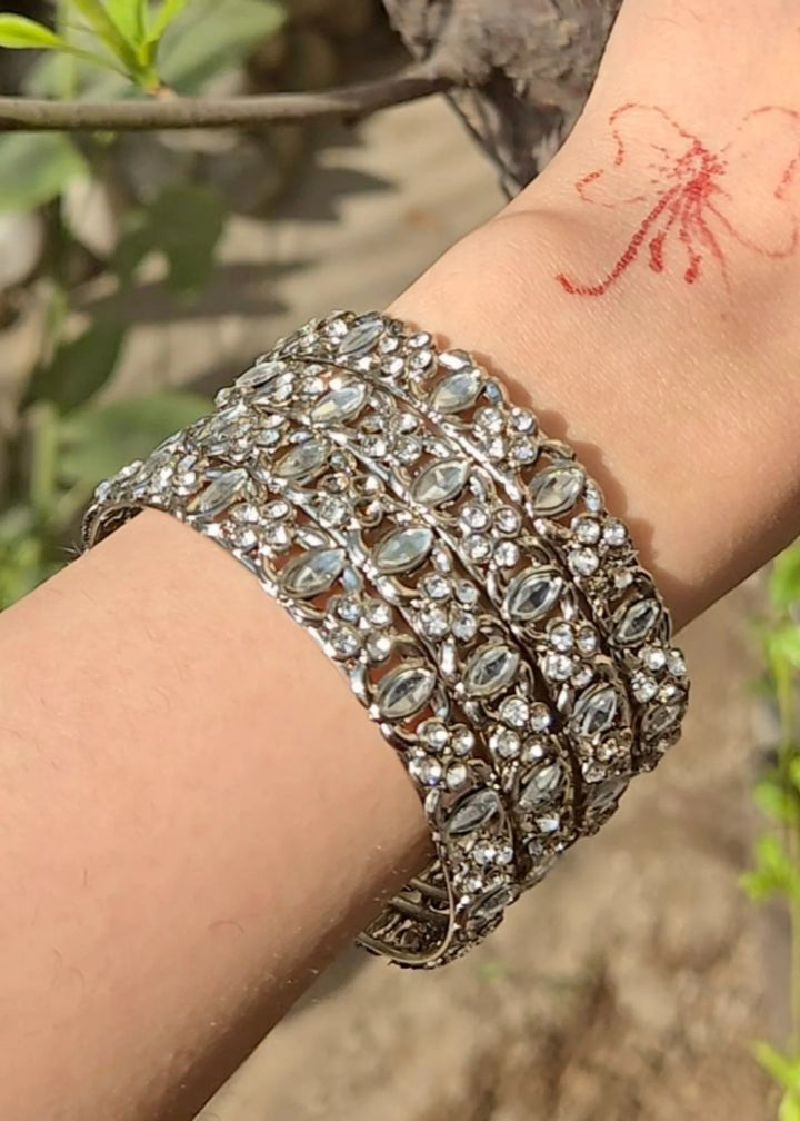 Tabassum Silver Kangans Set PMB-0165