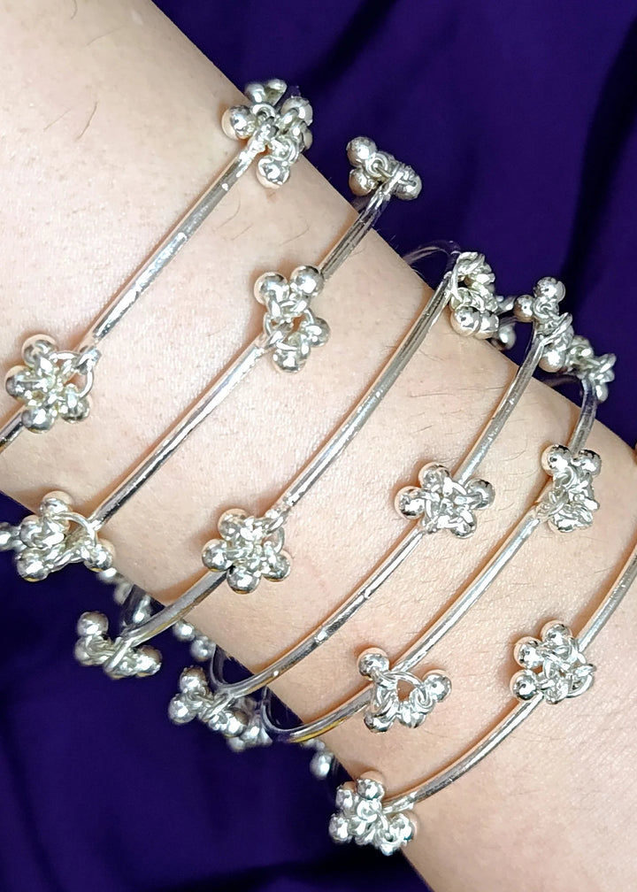 Kashmiri Ghungroo Bangles Silver (Set of 6) PMB-0179