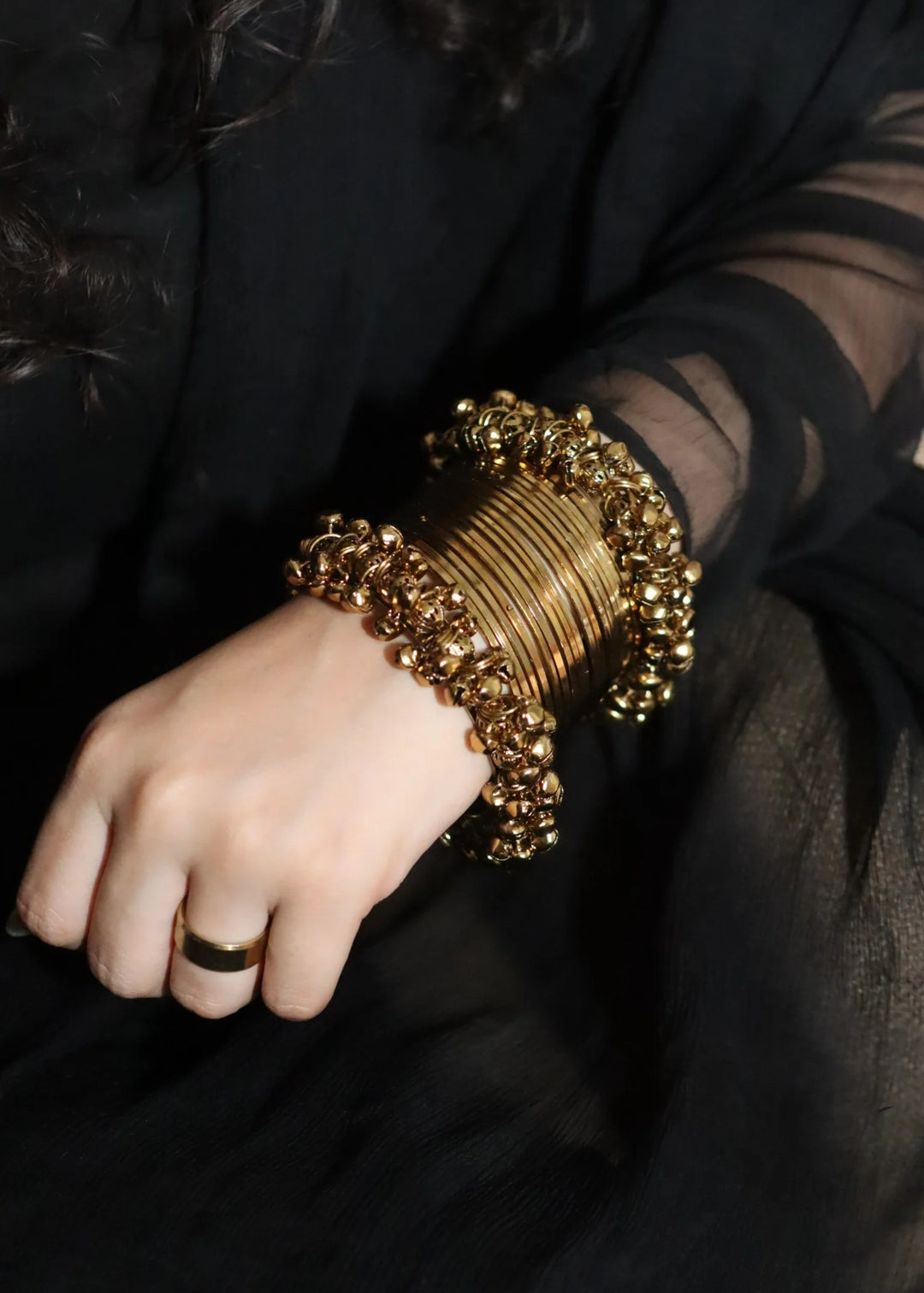 Falak Ghungroo Bangles Antique Gold PMB-0184