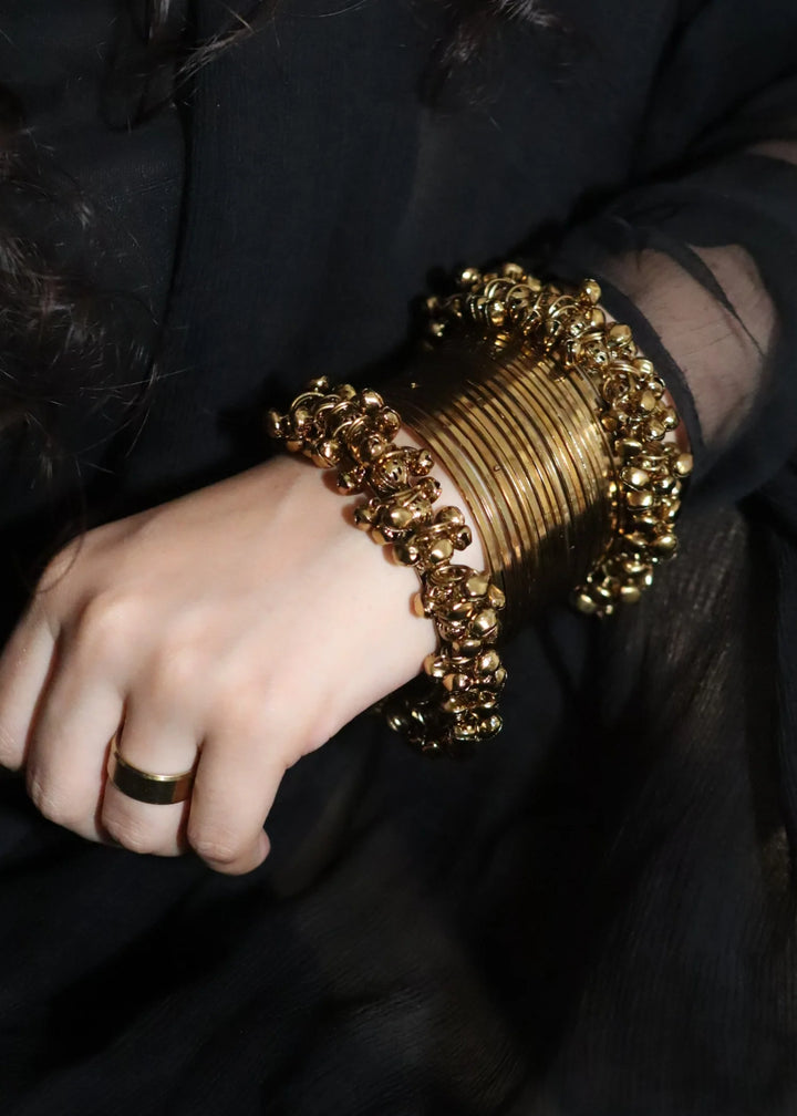 Falak Ghungroo Bangles Antique Gold PMB-0184