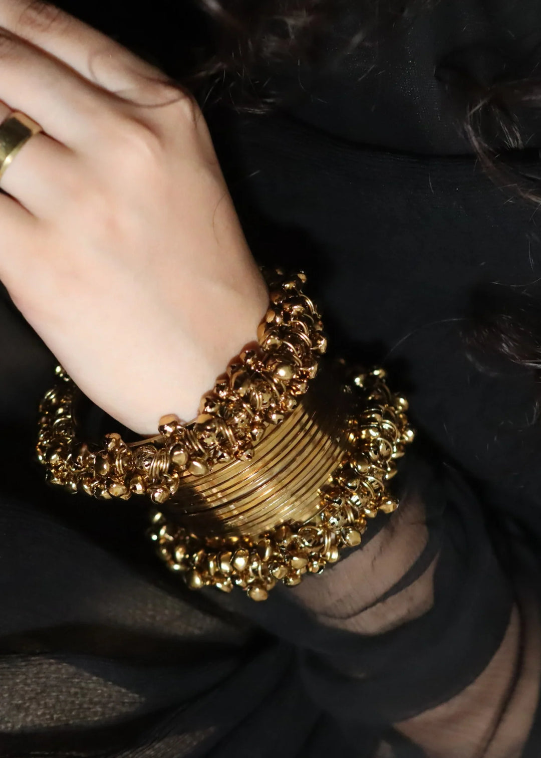 Falak Ghungroo Bangles Antique Gold PMB-0184