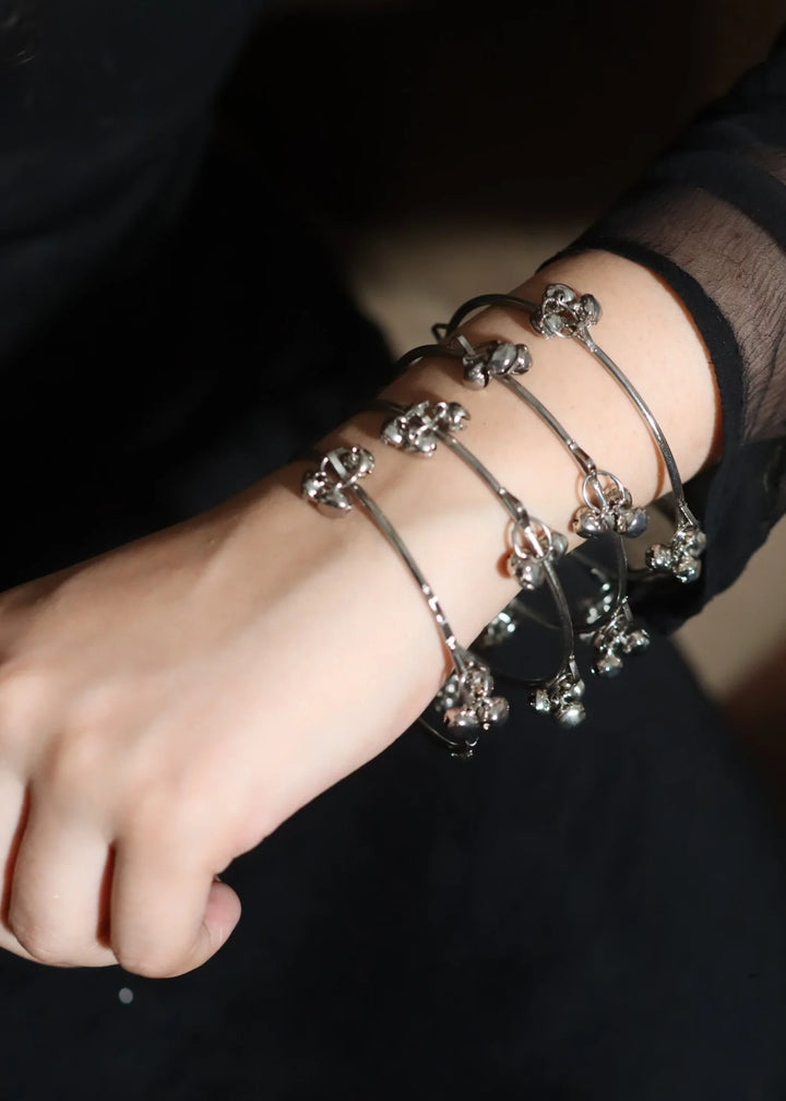 Ulfat Ghungroo Bangles Silver PMB-0185