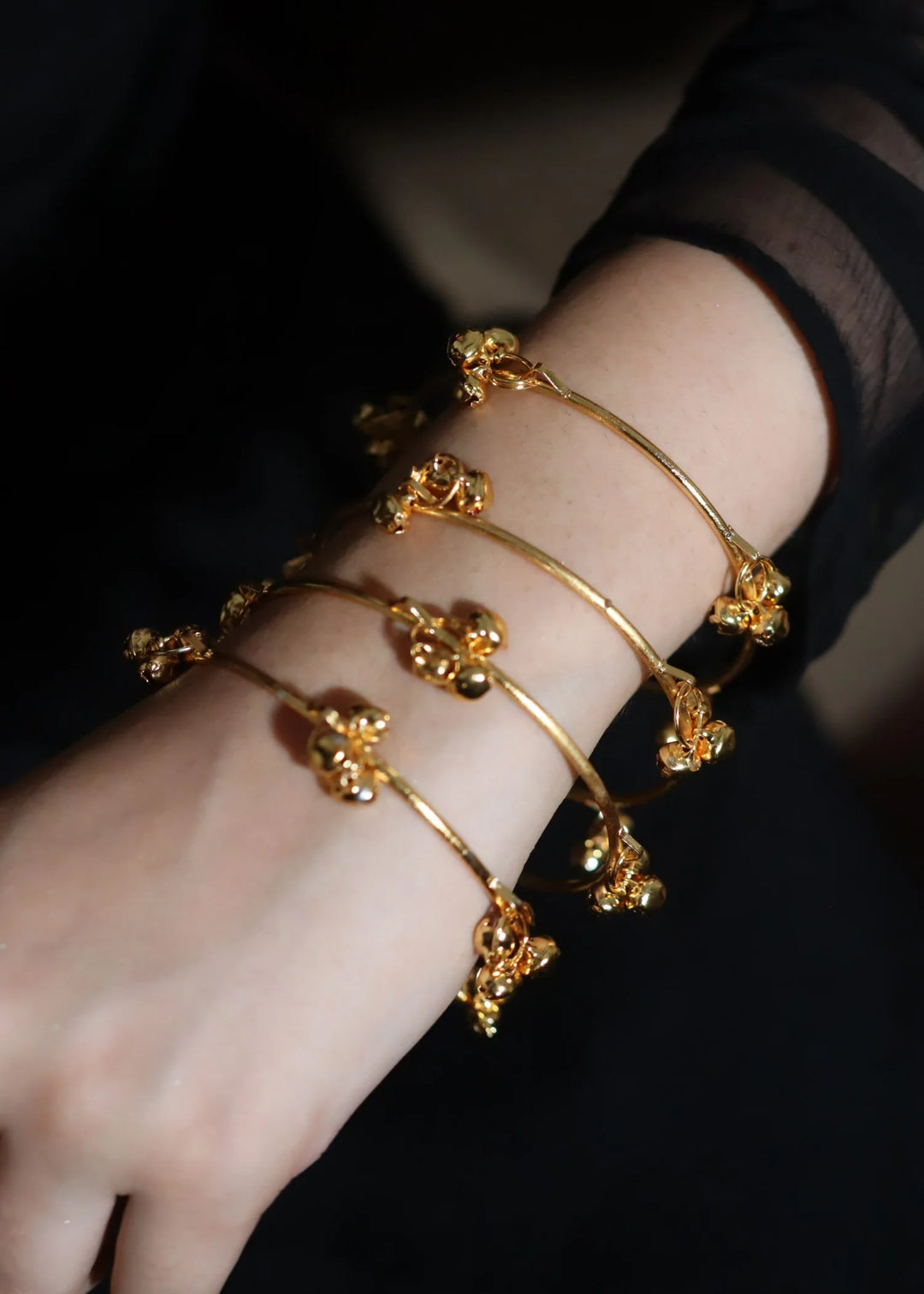 Ulfat Ghungroo Bangles Gold PMB-0186