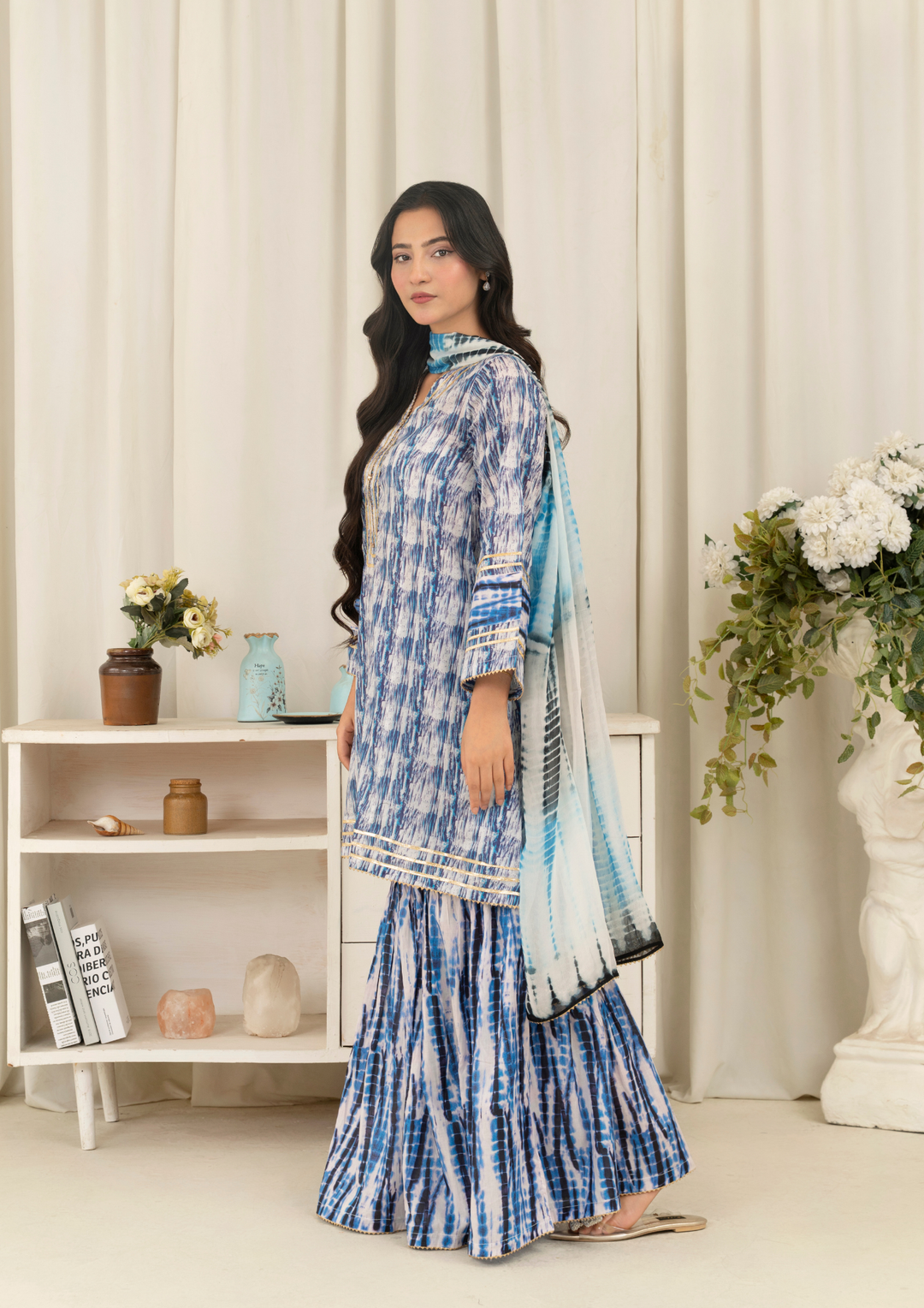 3Pc Tie&Dye Digital Print Lawn with Sharara FATAH-F25-0004