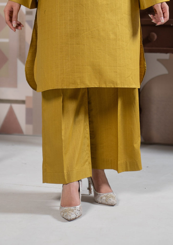 2Pc Cotton Lawn Olivish Mustard ROZ-R26-0007