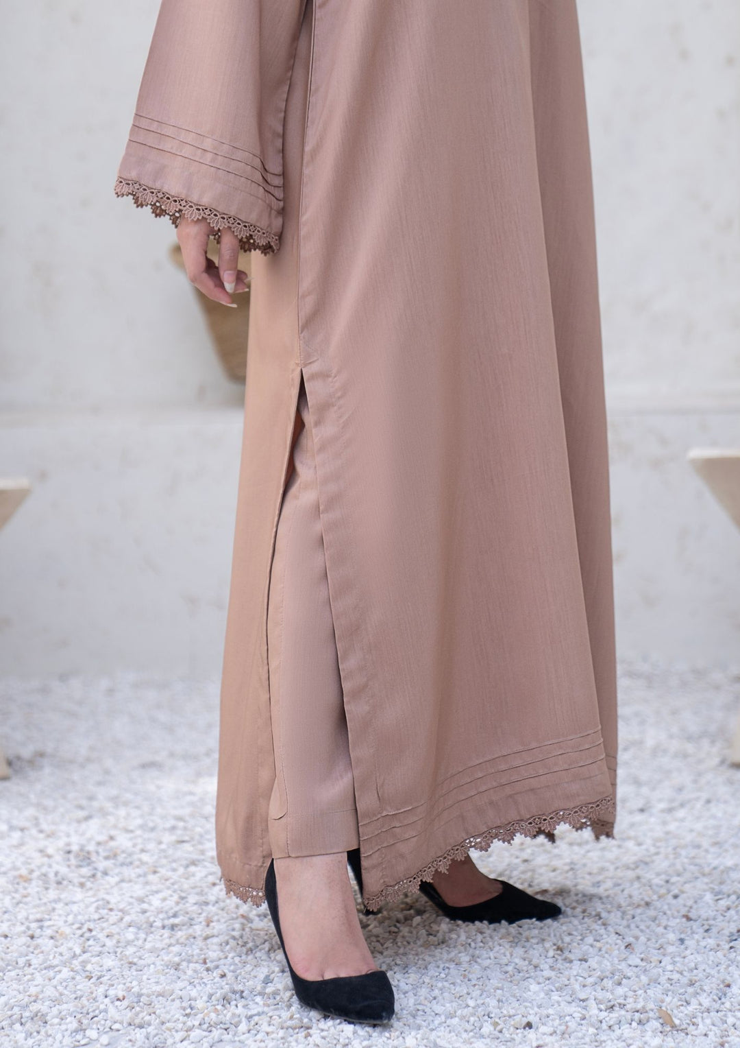 2Pc Silk Viscose Kaftan Beige JUPITER-S26-0006
