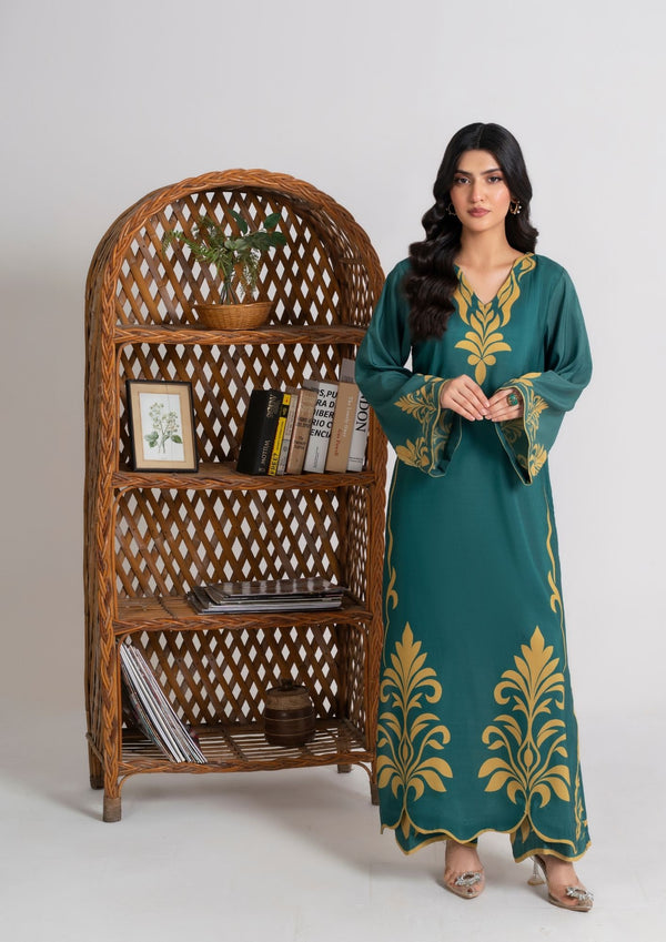 2PC Digital Print Swiss Silk Long Shirt with Trouser JUPITER-F25-0011