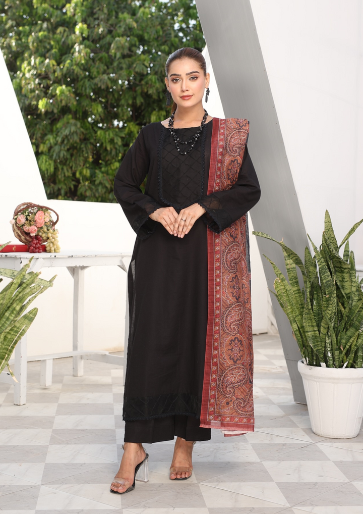 3Pc Jacquard Lawn with Slub Monark Dupatta MONARK-R24-0001