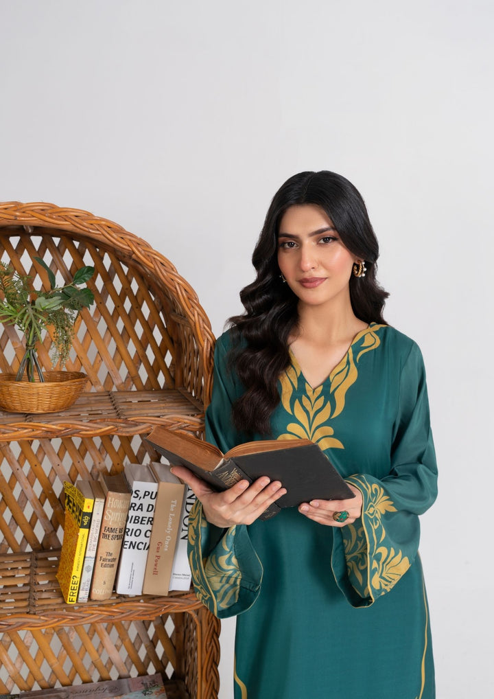 2PC Digital Print Swiss Silk Long Shirt with Trouser JUPITER-F25-0011
