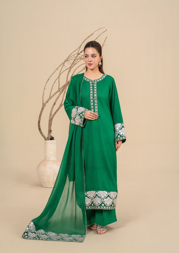 3-Piece Silk Viscose Suit with Chiffon Dupatta | BASANT-B25-0003
