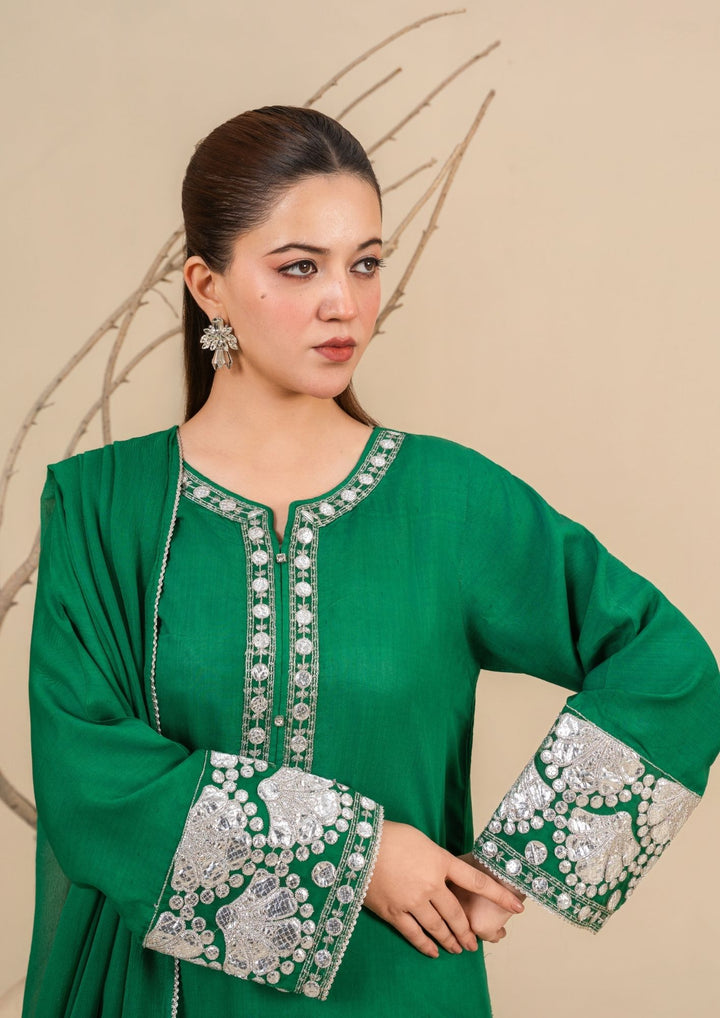 3-Piece Silk Viscose Suit with Chiffon Dupatta | BASANT-B25-0003