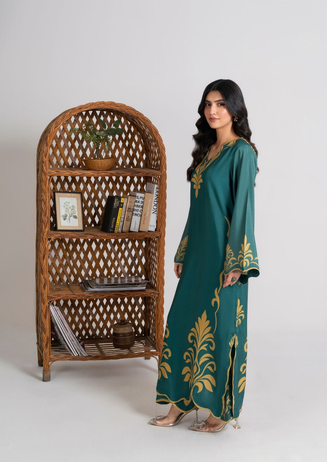 2PC Digital Print Swiss Silk Long Shirt with Trouser JUPITER-F25-0011