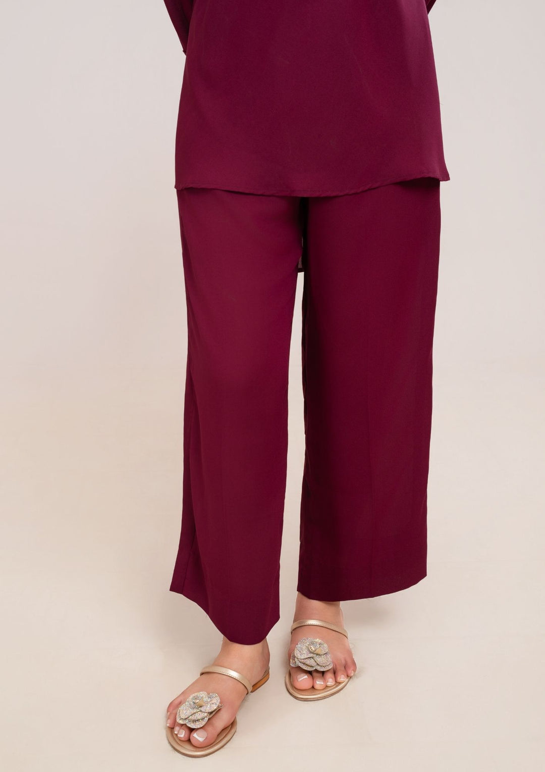 2Pc Georgette Plum Maroon JUPITER-F25-0027