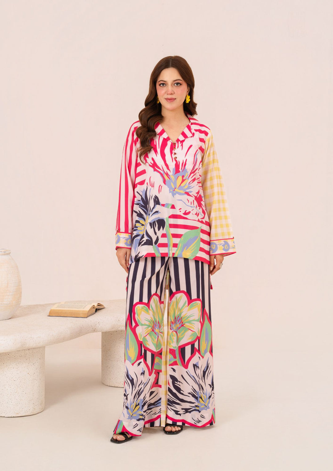2Pc Printed Arabic Silk AMJ-S26-0004