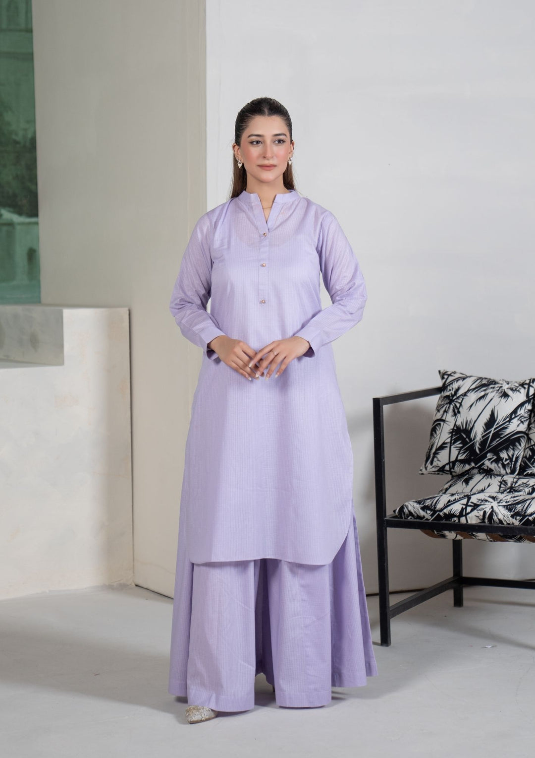 2Pc Cotton Lawn Lilac ROZ-R26-0009