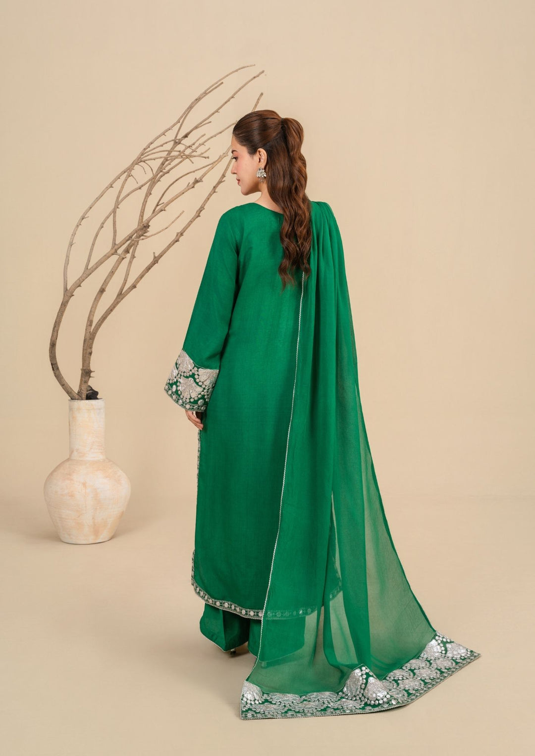3-Piece Silk Viscose Suit with Chiffon Dupatta | BASANT-B25-0003