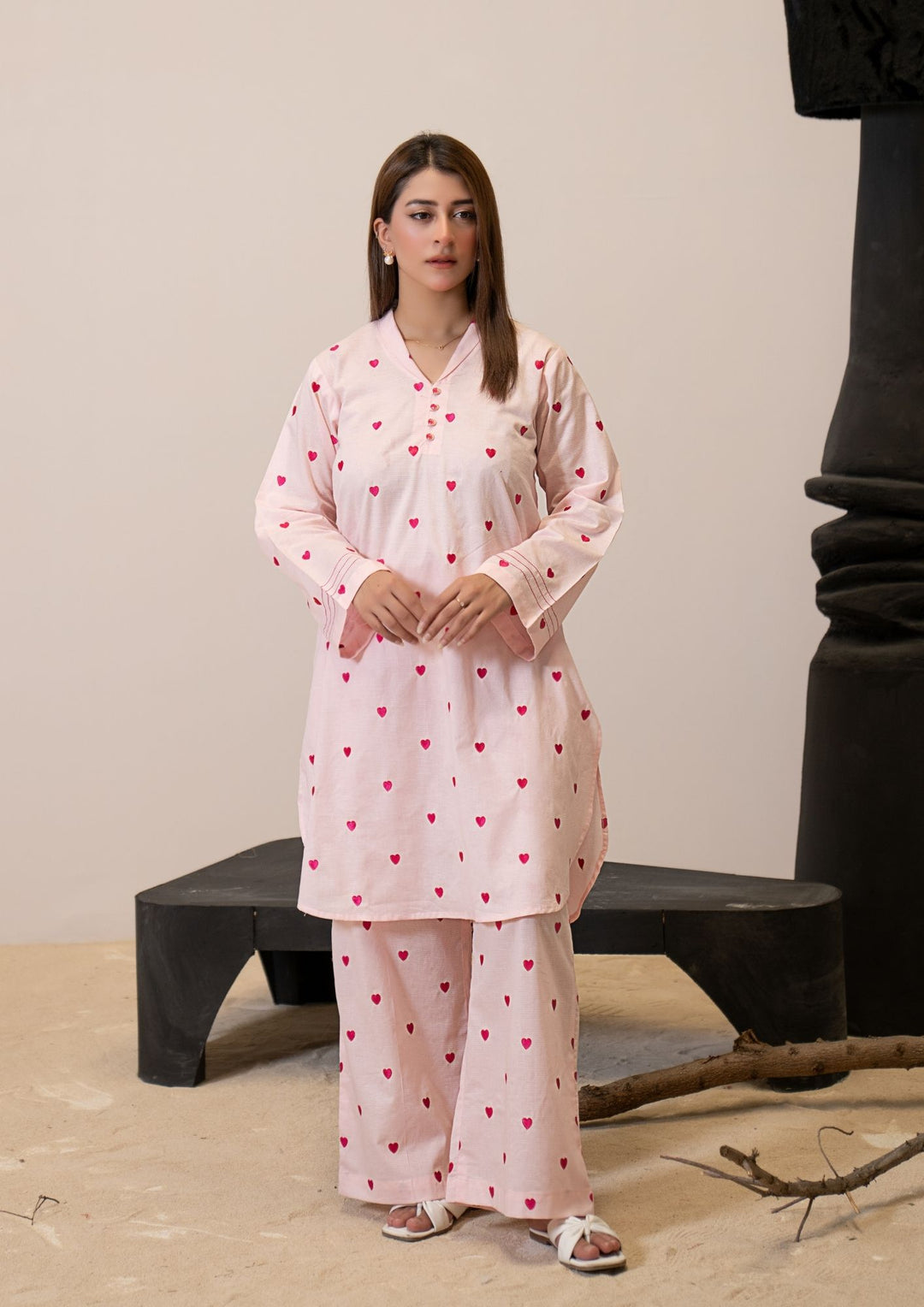 2Pc Embroidered Lawn Peachish Pink RIW-R26-0035