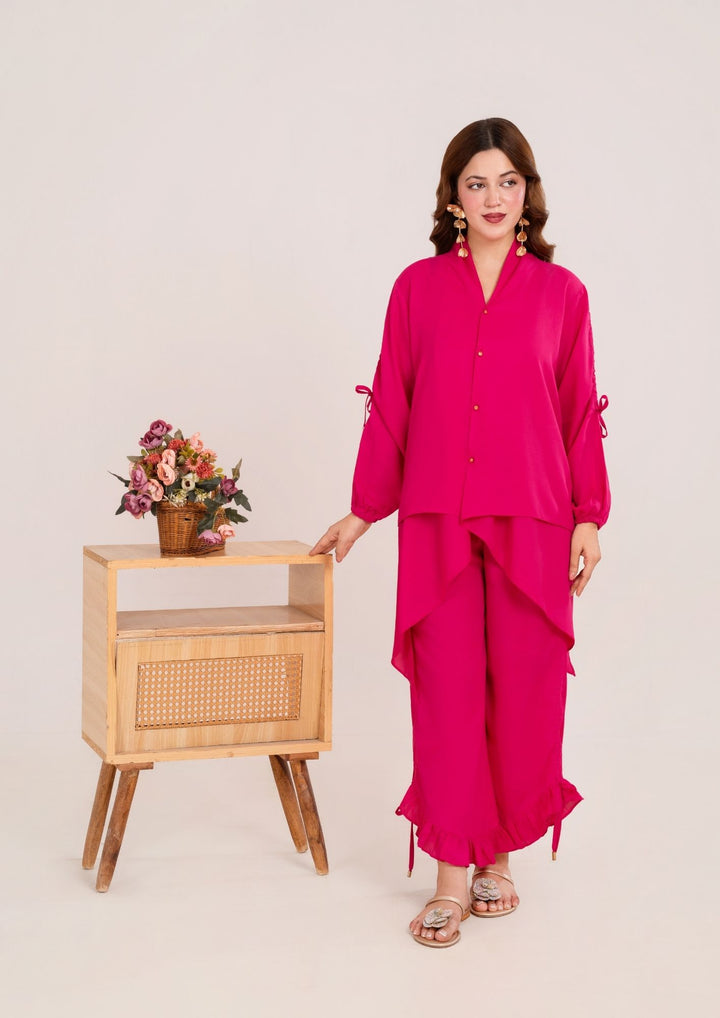 2Pc Georgette Hot Pink JUPITER-F25-0028