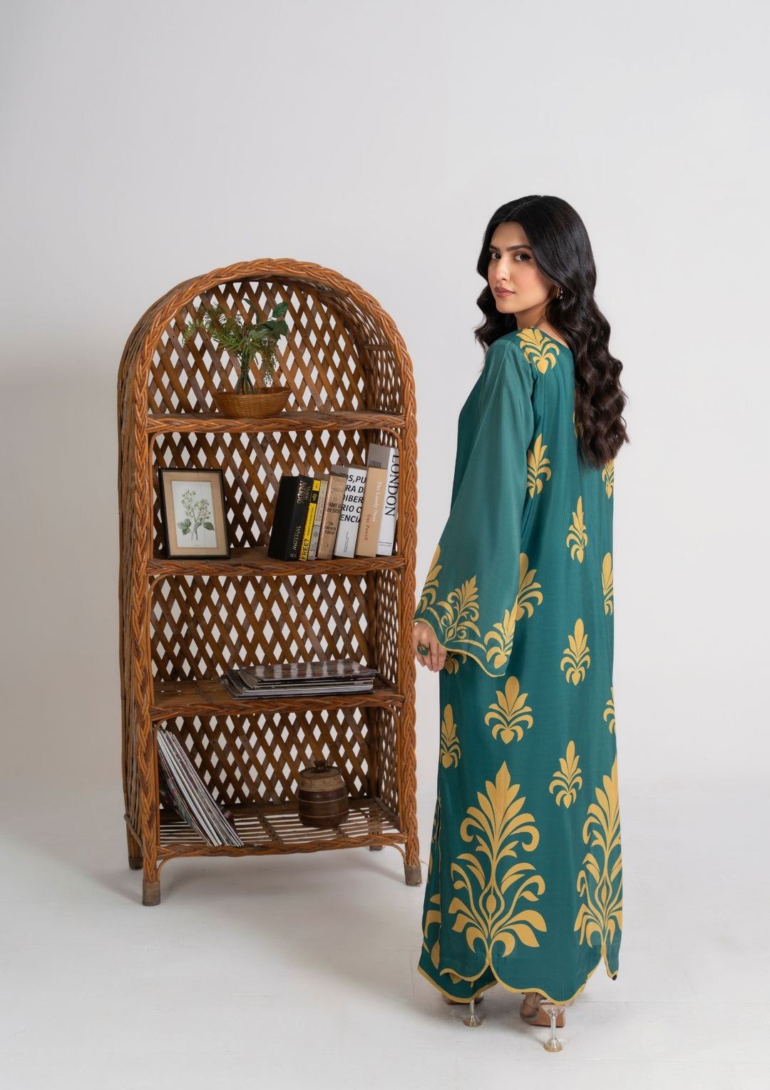 2PC Digital Print Swiss Silk Long Shirt with Trouser JUPITER-F25-0011