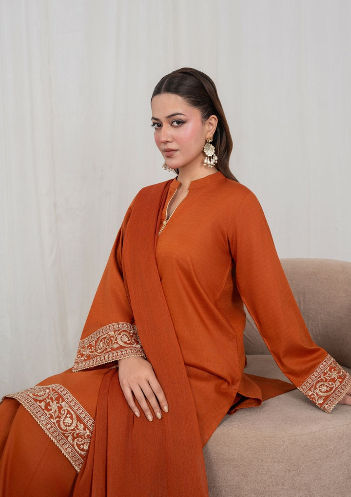 3Pc Tilla Embroidered Textured Lawn with Farshi Shalwar with Embroidered Border Chiffon Dupatta JASHAN-J26-0029