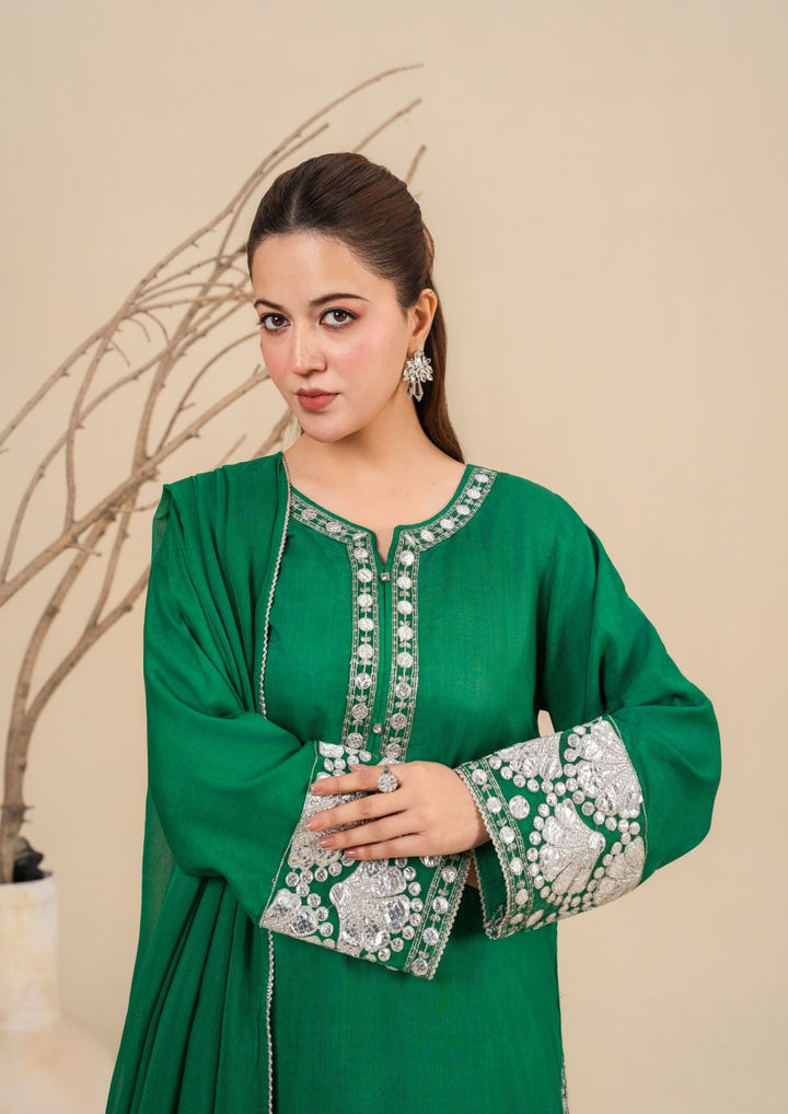 3-Piece Silk Viscose Suit with Chiffon Dupatta | BASANT-B25-0003