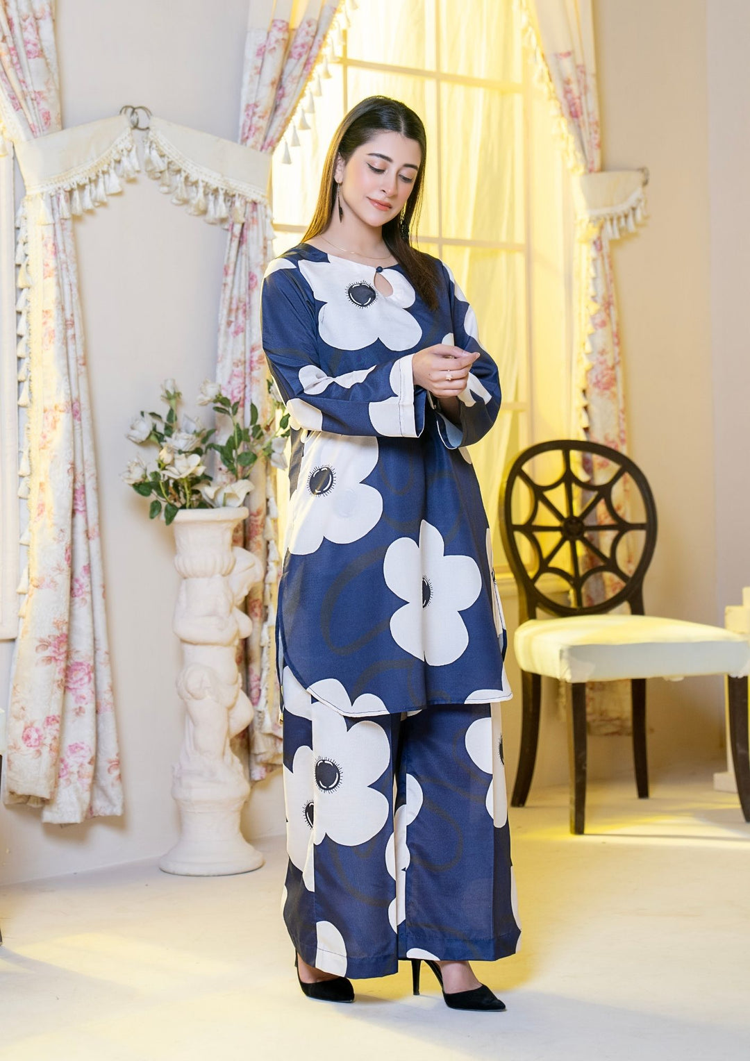 2Pc Digital Print Arabic Silk Lawn Gulmeena-G26-0016