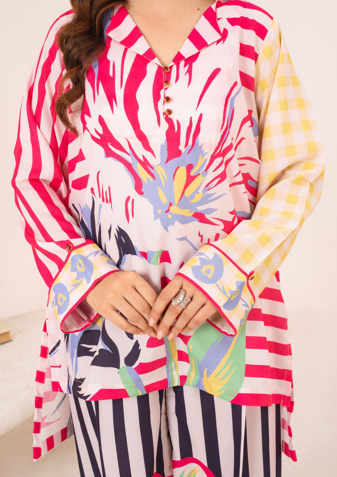 2Pc Printed Arabic Silk AMJ-S26-0004