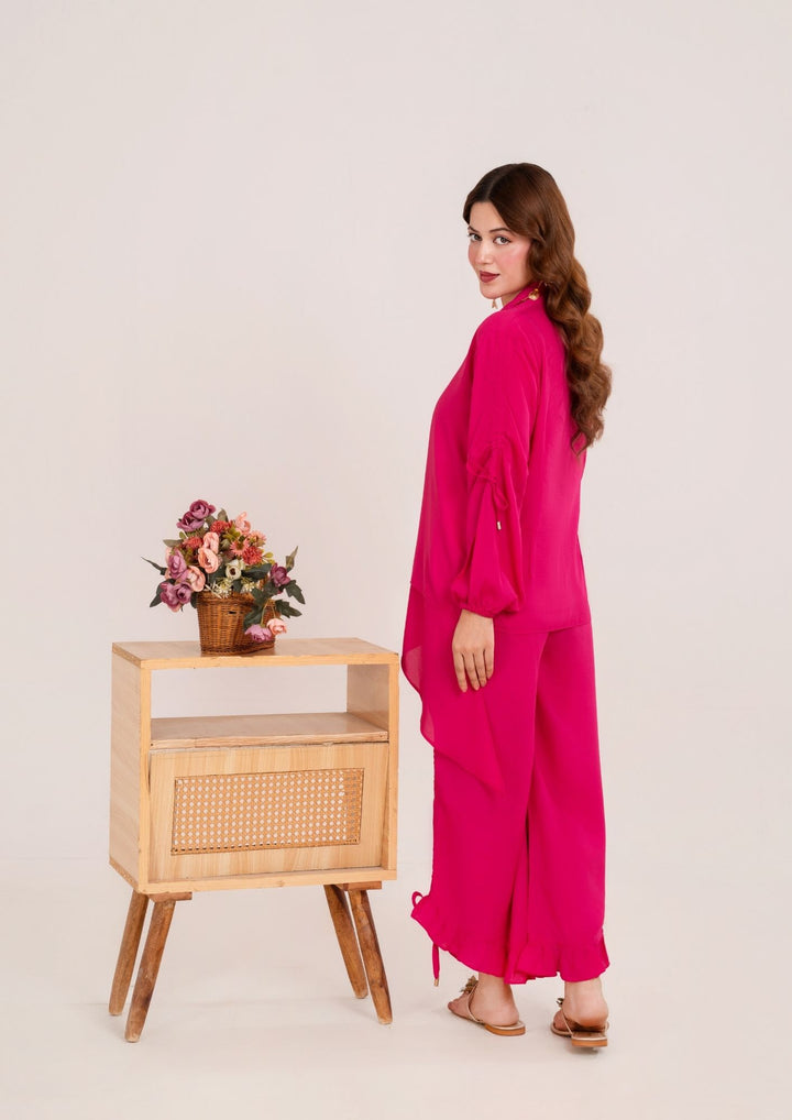 2Pc Georgette Hot Pink JUPITER-F25-0028