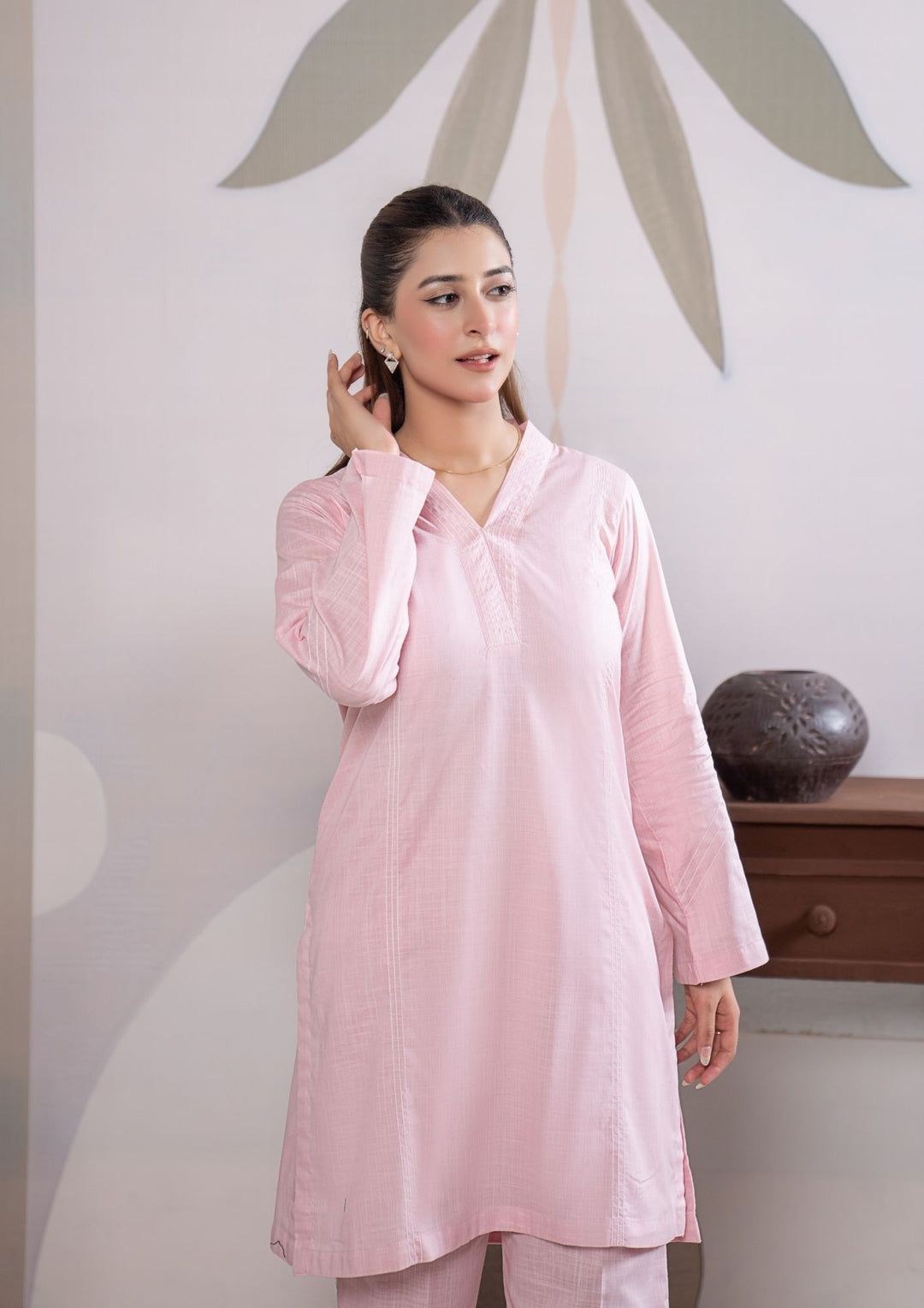 2Pc Cotton Lawn Light Peach ROZ-R26-0001
