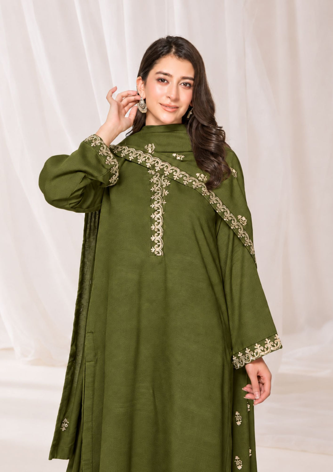 3Pc Tilla Embroidered Alpine Karandi SAY-W26-0027